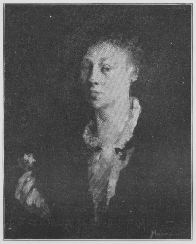 Hugo von Habermann - Testa femminile con basco rosso, 1874